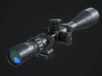 Sniper Scope March-FX 2 5x-25x42mm Low-poly 3D model