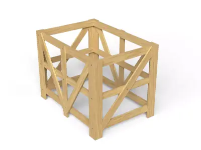  Wooden Frame Crate Low-poly 3D model