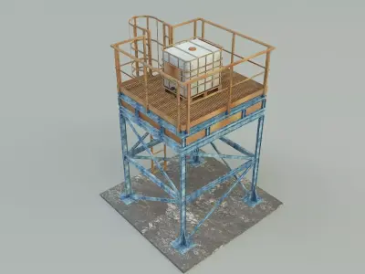 tower structure oil tank 3D model