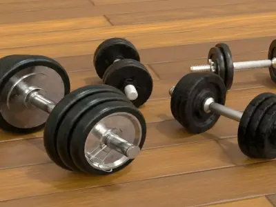 High Quality Dumbbell Set 3D Asset  3D model