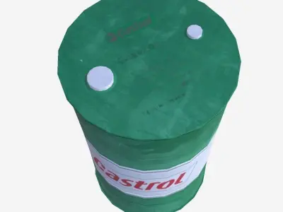 Castrol Barrel Low-poly 3D model