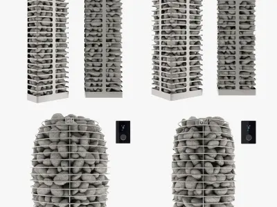 Huum electric sauna heater set 3D model