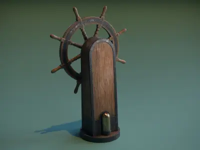 Ship Wheel Low-poly 3D model