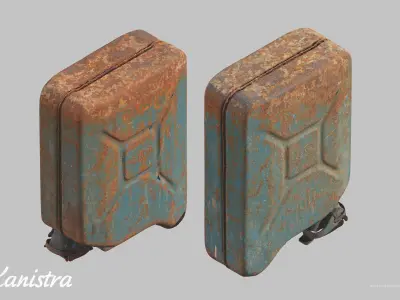 jerrican old rusty gas can 3D model