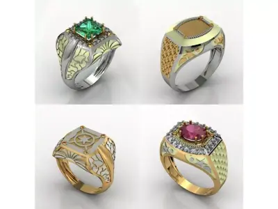 28 GENTS RINGS  GRN 01 TO 28 COMPLETE LOT 3D print model