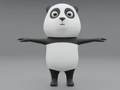 3D Panda Cartoon 3D model