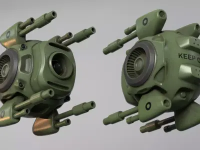 Sci-Fi  army drone  Low-poly 3D model