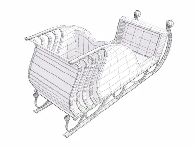 Santa Claus Sleigh 3d model  3D model purchase