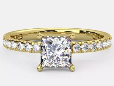 PRINCESS SOLITAIRE RING 3D model