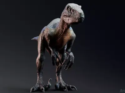 Dinosaur Raptor - Hybrid Velociraptor - Unreal Engine Project Low-poly 3D model