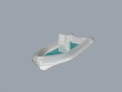 Rigid Inflatable boat hull with console 3D model