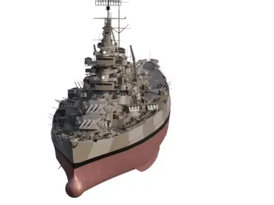 WW2 US NAVY BATTLESHIP BASED ON USS Alaska CB-1 3D model
