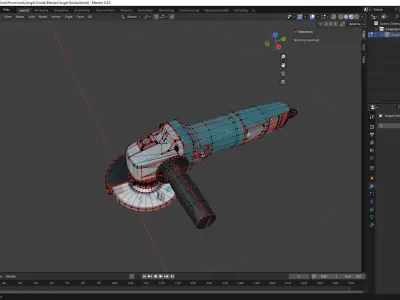 Realistic Power Tool Bosch Angle Grinder with PBR Texture Low-poly 3D model