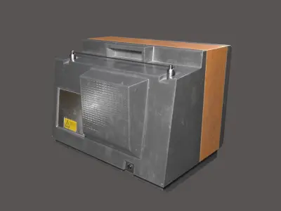 3d lowpoly model old television with RPB textures Low-poly 3D model