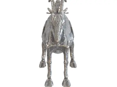 Ancient Goat metal statues Low-poly 3D model