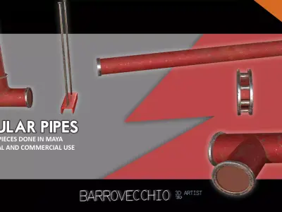 Modular Pipes with textures for everyone Free 3D model
