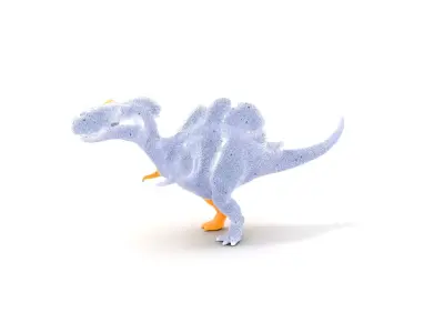 Orange Dinosaur model pack Low-poly 3D model