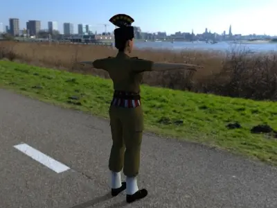 Indian leady police  Low-poly 3D model