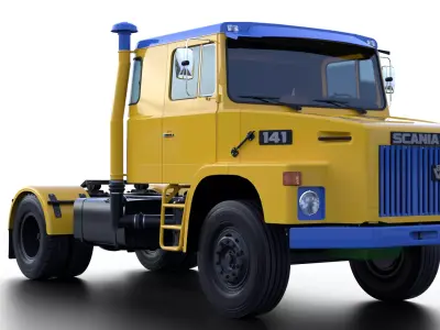 Scania L141 4x2 42 Custom Classic Truck Low-poly 3D model