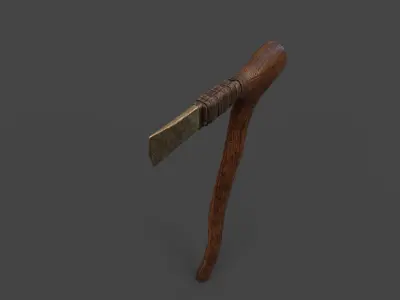 Bronze age flat axe Low-poly 3D model