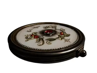 Vintage Floral Ornate Compact Mirror Low-poly 3D model