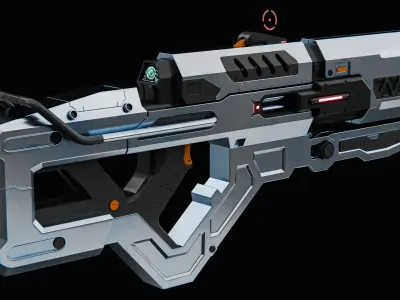 Sci-fi gun 3D model 2