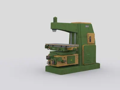 horizontal milling machine 2 Low-poly 3D model