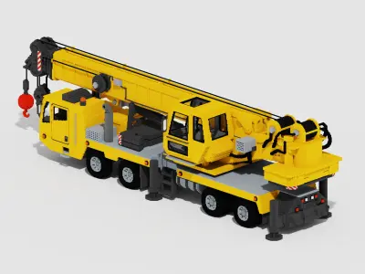 Voxel Crane Truck Low-poly 3D model