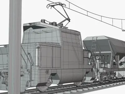 Cargo train 3D model purchase