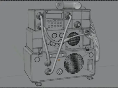 3d military radio  Free low-poly 3D model