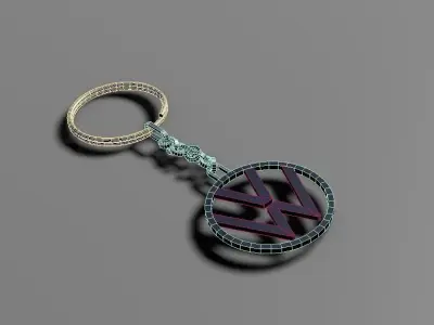 Key fob for Volkswagen brand Low-poly 3D model