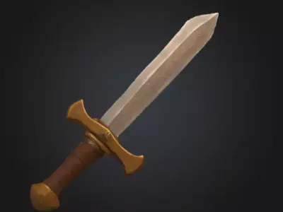 Steel Smallsword Low-poly 3D model