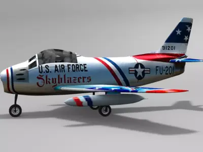 Doug Matthews Describes Flying the F-86 Sabre Low-poly 3D model