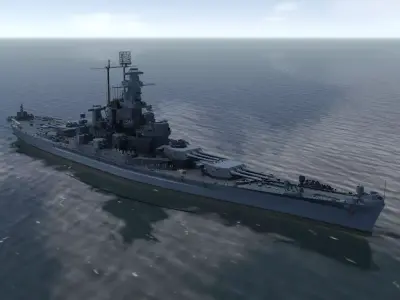 USS Massachusetts BATTLESHIP 3D MODEL 3D model