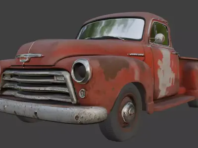 Vintage Rusty Pickup Truck 3D Model 3D model 21