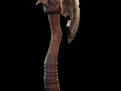 Stylized Game Ready Axe Low-poly 3D model
