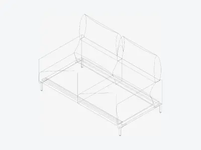 Furniture - Sofa - Contemporary - Snow Low-poly 3D model