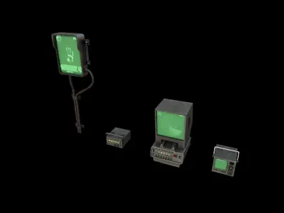 Military Equipment Pack Low-poly 3D model