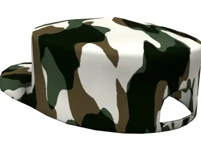 Military Camouflage Hat Low-poly 3D model