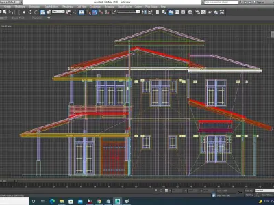 3D HOME house with car parked Free 3D model