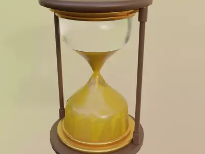 Sand clock Low-poly 3D model