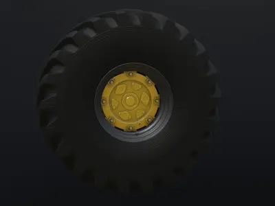 Dual wheels for tractor K-700 in the collection Free low-poly 3D model