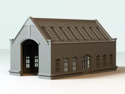 Victorian Era Railway Engine Shed - HO Scale 3D print model