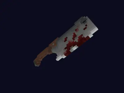Voxel Chopper Knife Dagger 4 - Lowpoly Weapons Low-poly 3D model