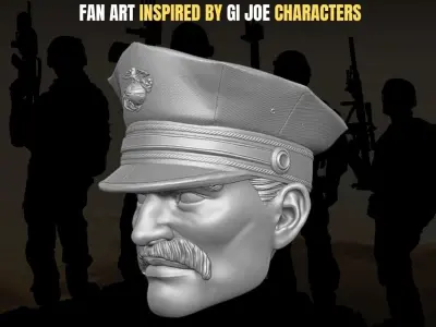 Leatherneck fan art head 3D printable File For Action Figures 3D print model