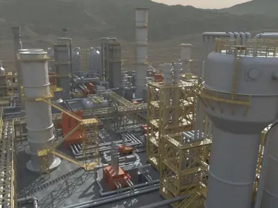 oil factory 3D model buy