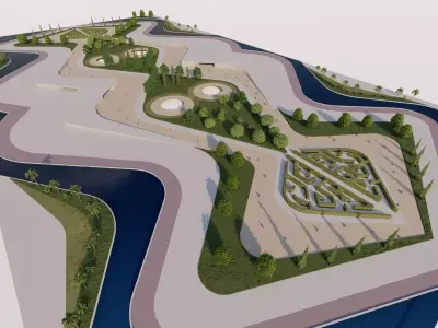 public park-Private Park Landscape 3D model 23