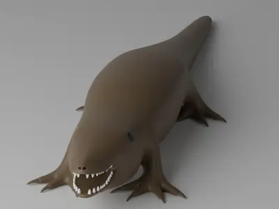 Cartoon Crocodile Alligator 3D model