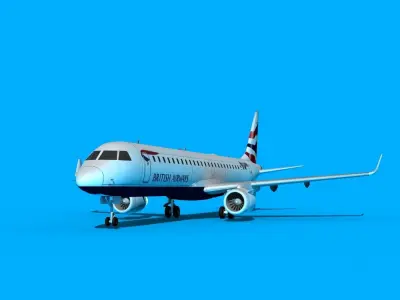 Embraer Emb-190 British Airways 3D model