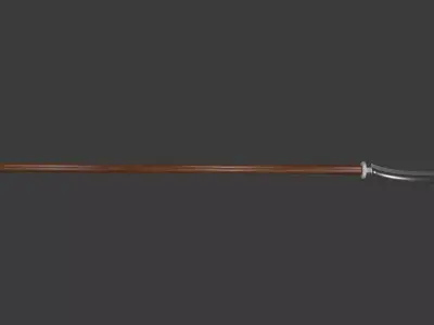 Japanese Naginata  Low-poly 3D model